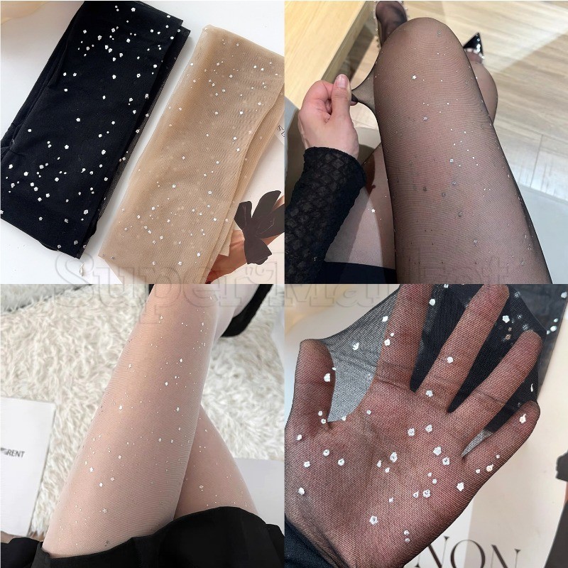 ผู้หญิงถุงน่องเงาถุงน่อง-rhinestoneตาข่าย Fishnet Pantyhose-หญิง Hosidery เพชรไนลอนชุดชั้นใน-Night Club Tightsถุงน่องไม่มีรอยต่อ-อเนกประสงค์ Babysbreath ถุงเท้ายาว