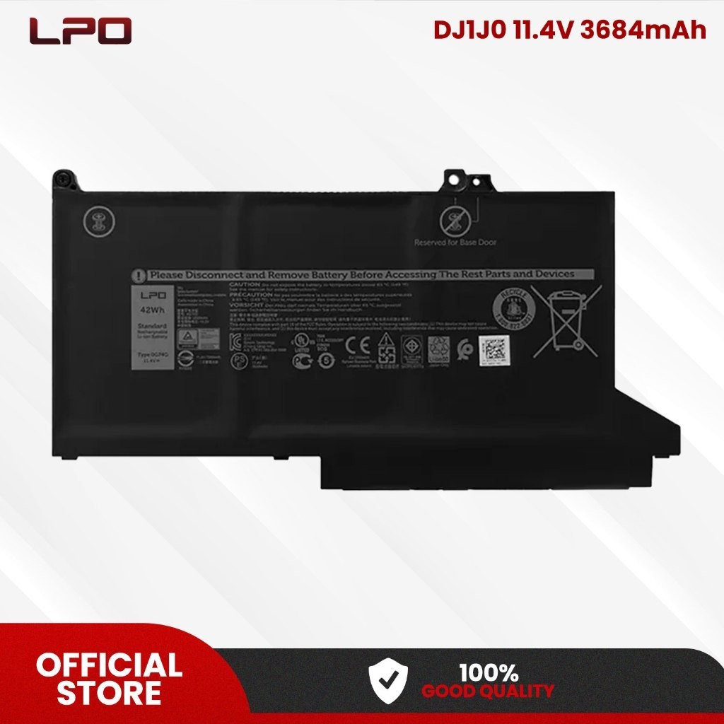 LPO Laptop Battery DJ1J0 For DE Latitude 12 7280 7290 E7280 E7280 E7290 13 7380 7390 E7380 E7390