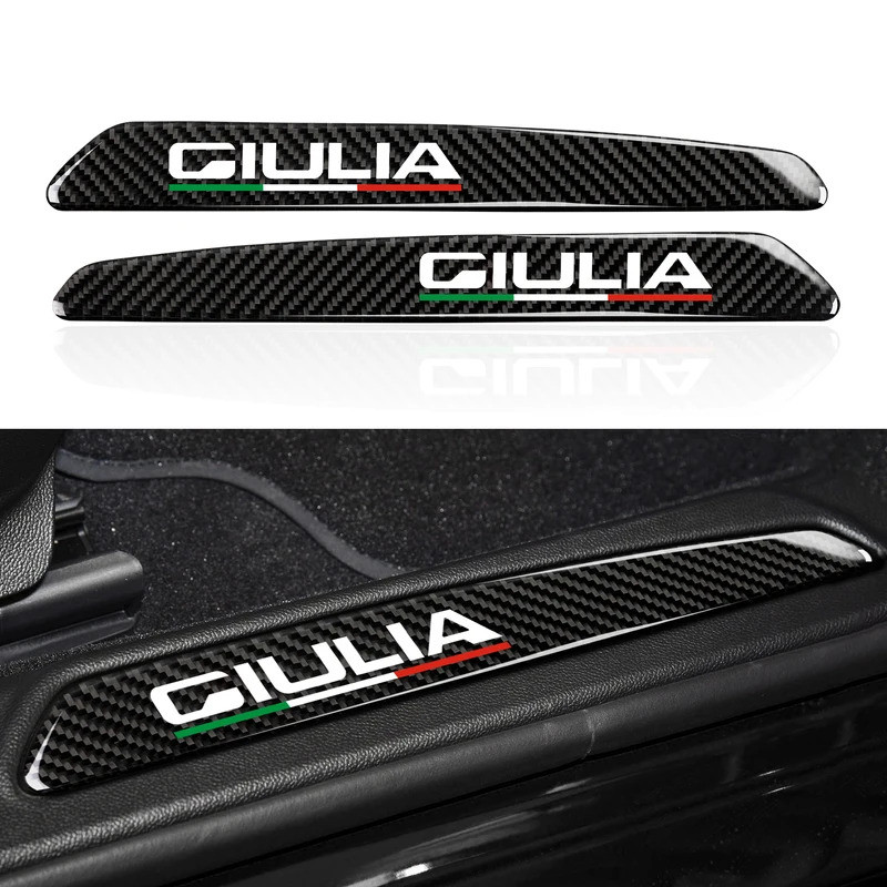 Car Threshold Protection Sticker Decals Trim Carbon Fiber Door Entry Guard fits for Alfa Romeo Giuli
