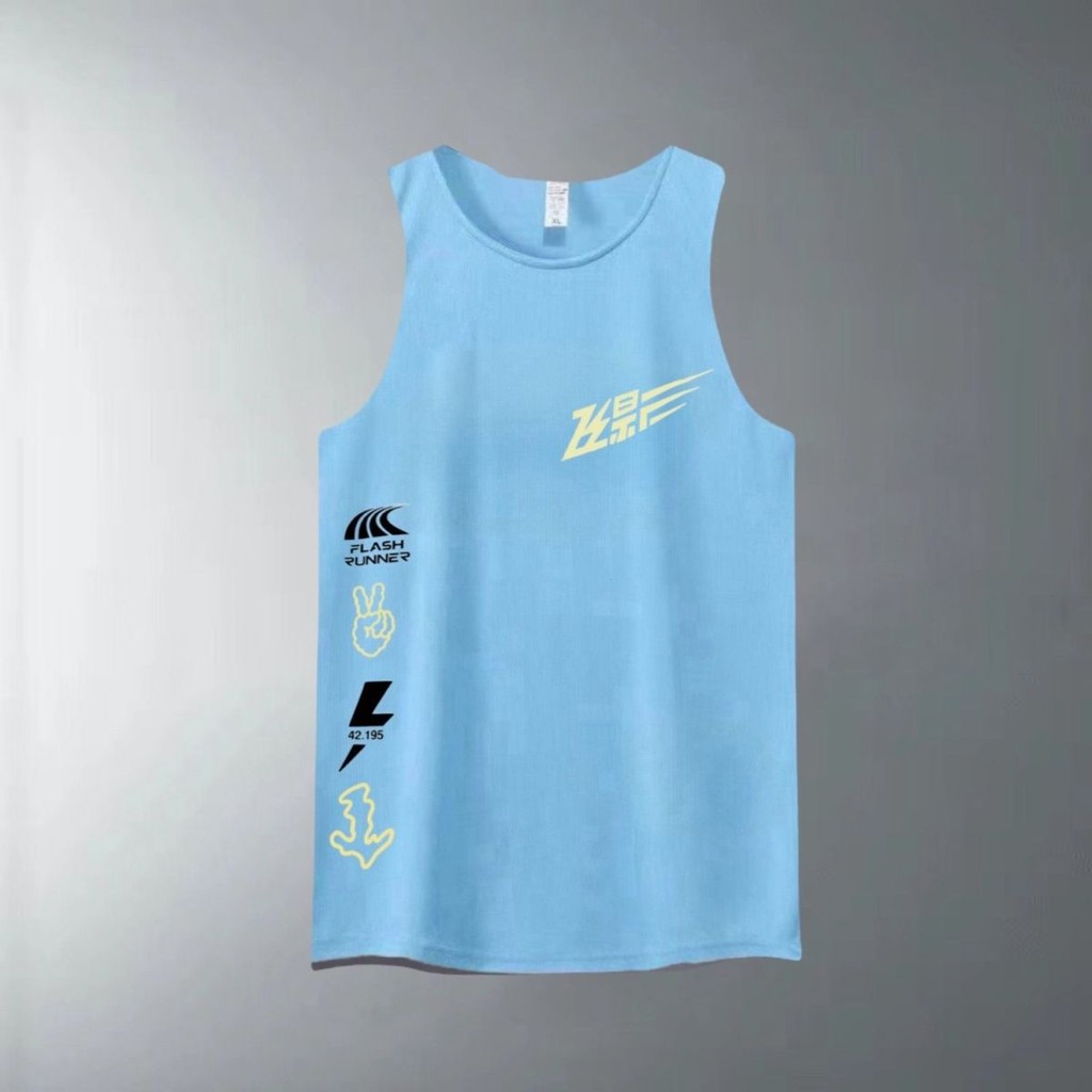 < พร้อมสต็อก คําสั่ง > บิน เงา วิ่งกีฬา เร็ว-การอบแห้ง ตาข่ายเสื้อกั๊กฤดูร้อนแขนกุดมืออาชีพมาราธอนเสื้อกั๊กกางเกงขาสั้นคู่ชุดสองชิ้น - รูปที่ 3