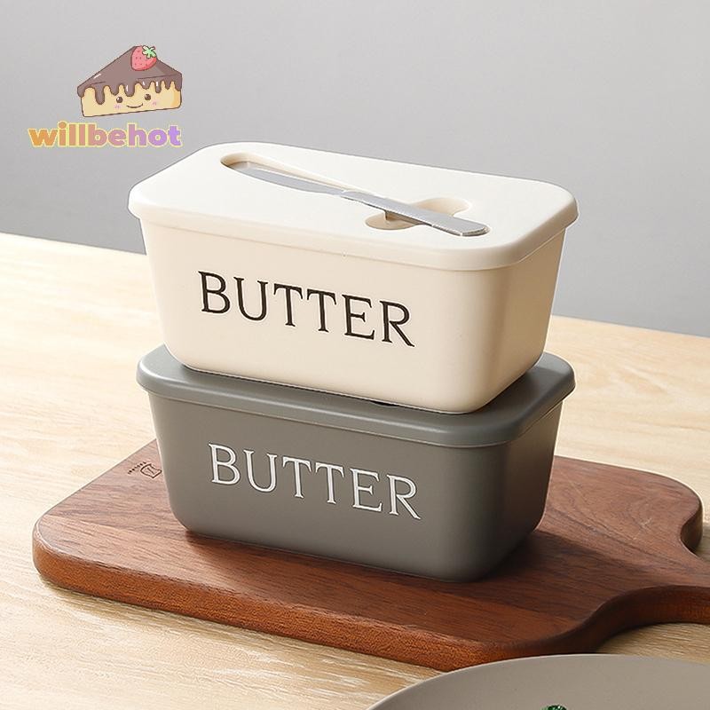 [WillbehotT] Butter Container Food Grade PP Box ร้านอาหารปิดผนึกกล่องเก็บจานชีสพร้อมมีดเครื่องตัดเนยบนโต๊ะอาหารเนย [ใหม่]