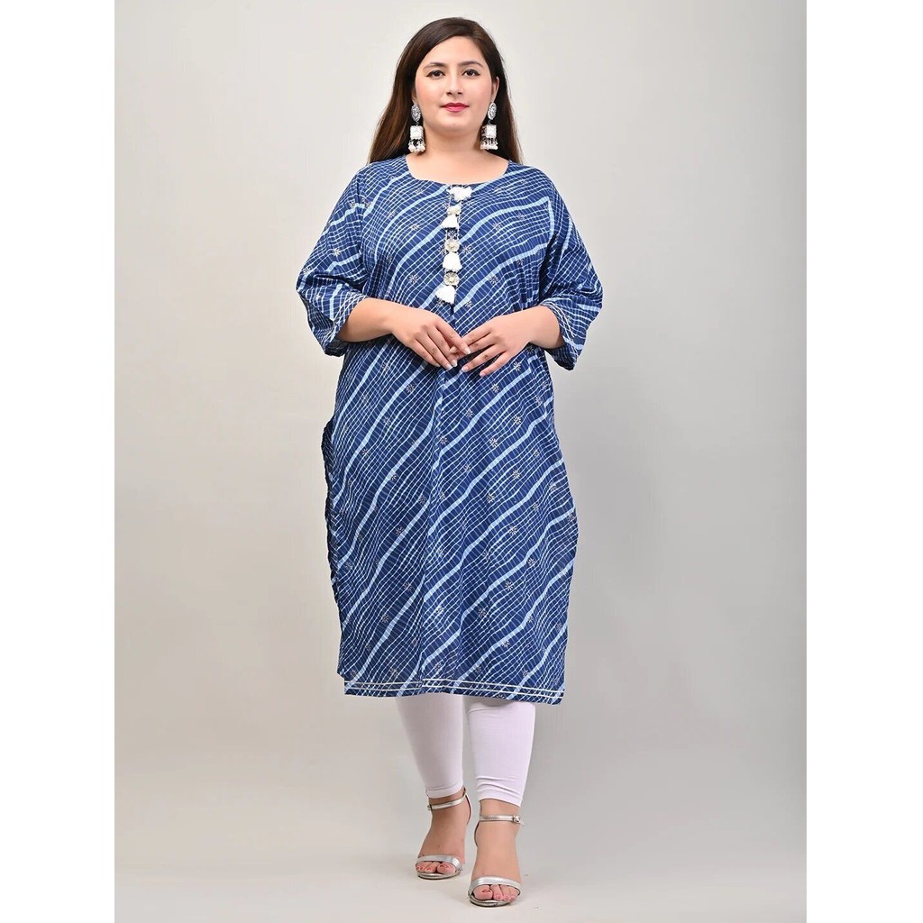 [6XL] Exclusive Plus Size Cotton Kurti - Top only