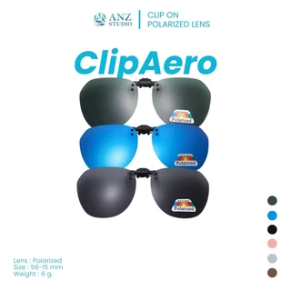 ANZ STUDIO เลนส์ Clip-On Polarized แท้ แบบหนีบ ทรงหยดน้ำ มี 6 สี คลิปออนติดแว่นตา