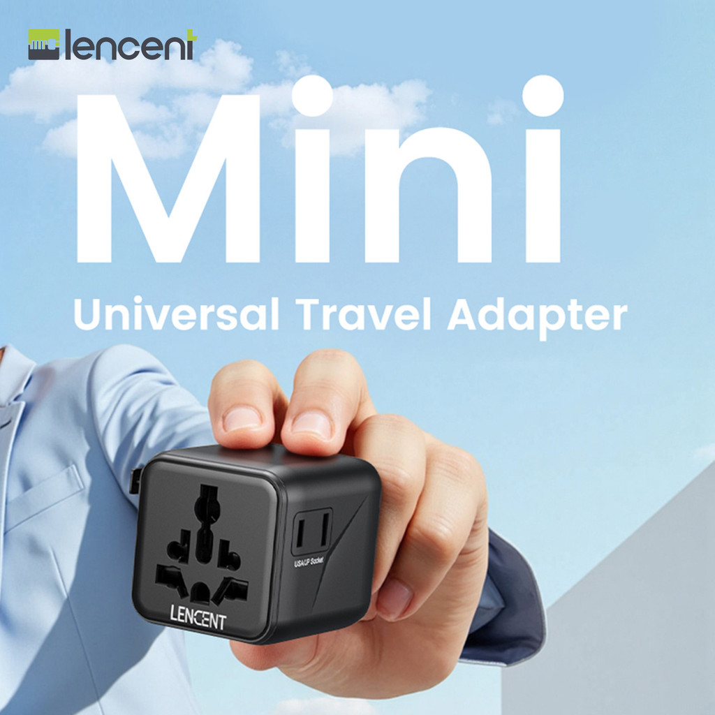 LENCENT Universal Mini Version Travel Adapter International Plug Adaptor Converter for Most Europe, 