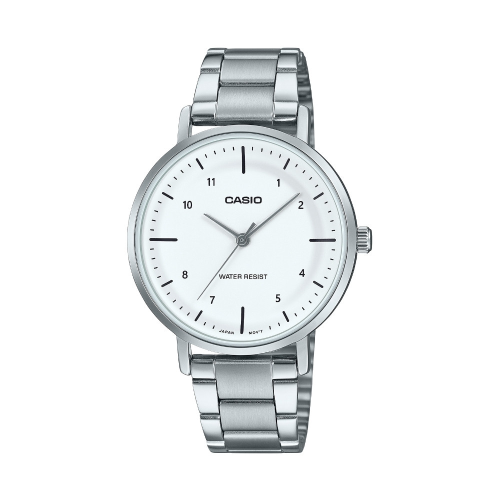 CASIO นาฬิกาข้อมือ CASIO รุ่น LTP-VT03D-7BDF สเตนเลสสตีล สีขาว