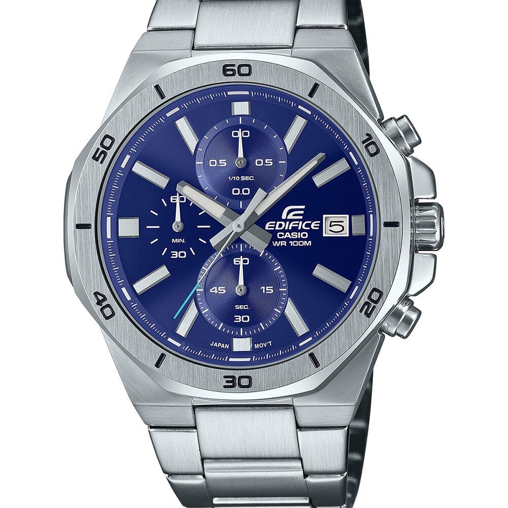 CASIO นาฬิกาข้อมือผู้ชาย EDIFICE รุ่น EFV-640D-2AVUDF วัสดุสเตนเลสสตีล สีน้ำเงิน
