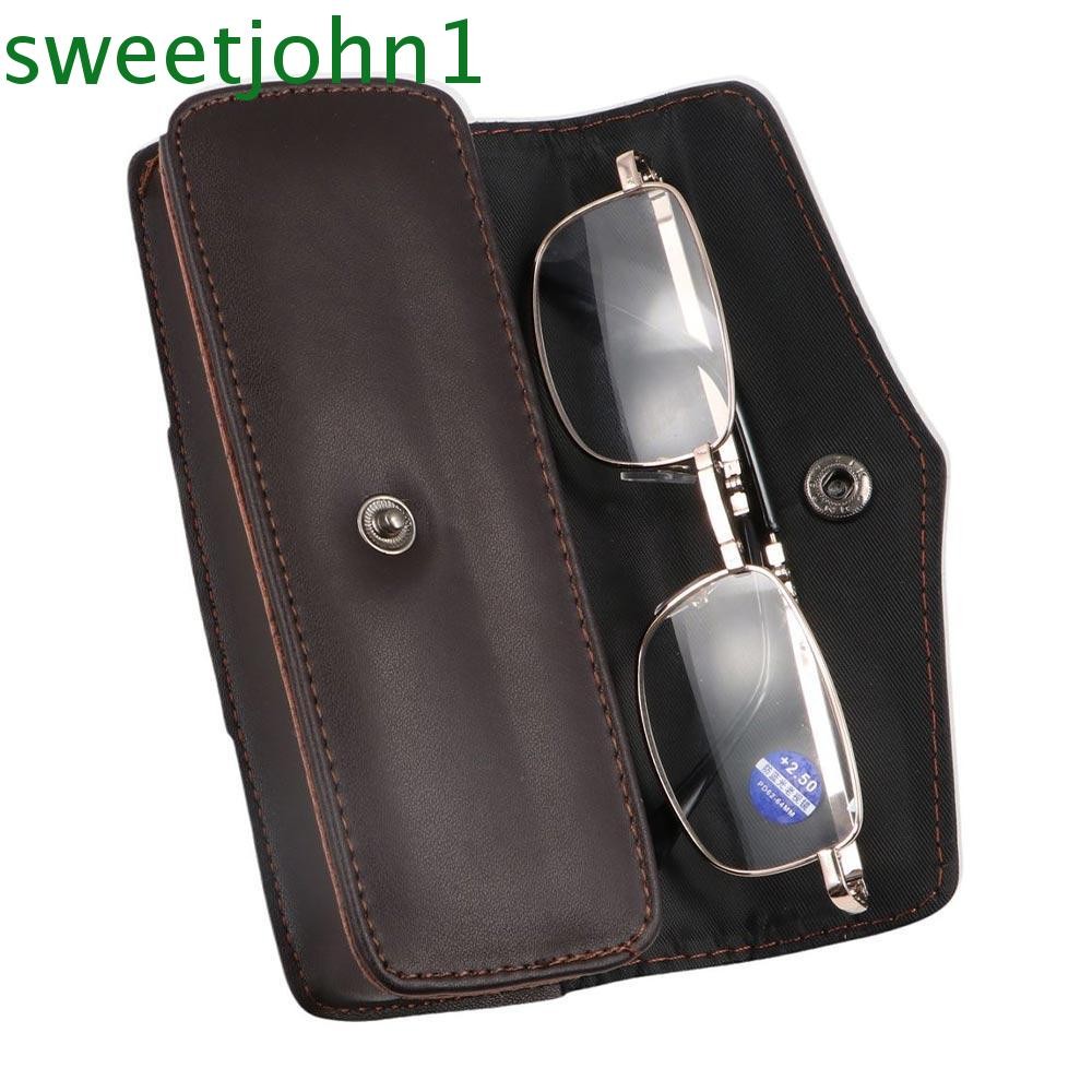 SWEETJOHN Waistpack หนัง PU กล่องแว่นตานักเรียน ใส่เข็มขัด ของขวัญพ่อ สําหรับเก็บแว่นตาอ่านหนังสือ