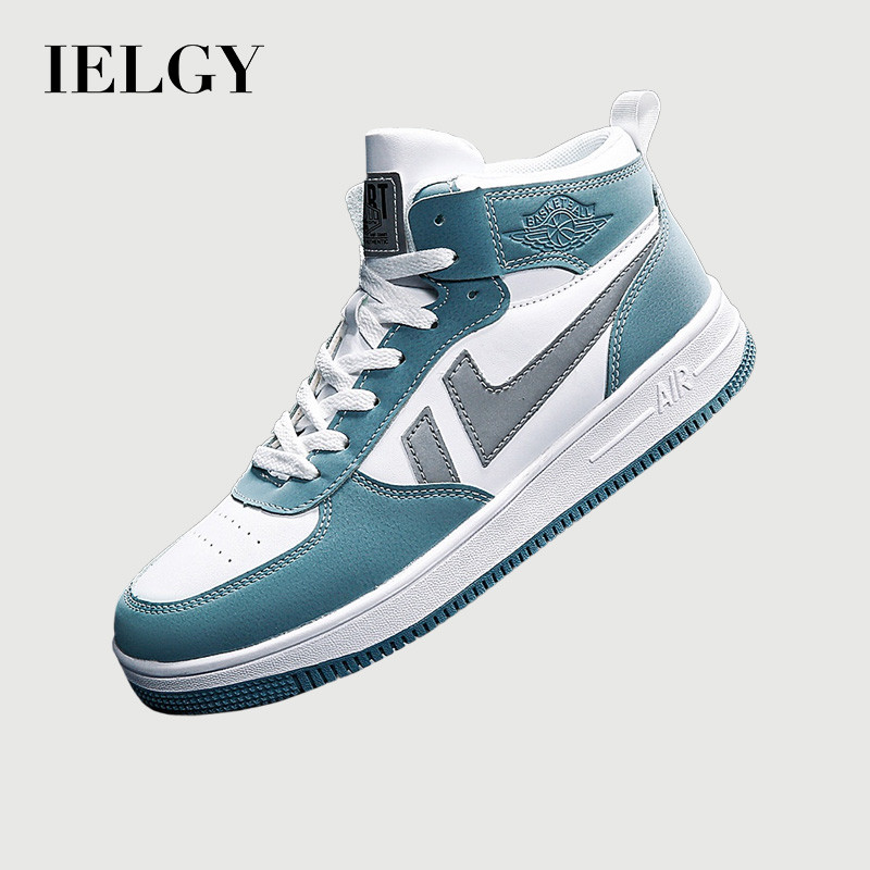 IELGY รองเท้าผ้าใบลําลอง ทรงสูง กันลื่น สําหรับผู้ชาย