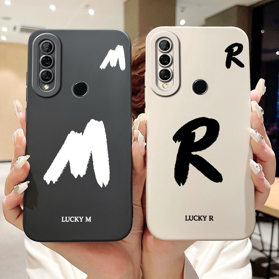 สําหรับ Huawei Y6P MED-LX9 MED-LX9N Lucky Initial Letter เคสโทรศัพท์ Y6P 2020 เลนส์ป้องกันซิลิโคนนุ่มกรณี