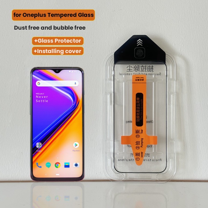 2pcs ฝุ่นฟรีกาวเต็มรูปแบบกระจกนิรภัยสําหรับ OnePlus 13T 13R 10R 9R 9RT 10T 9T 8T 7 7T 6 1 + Ace5 Ace