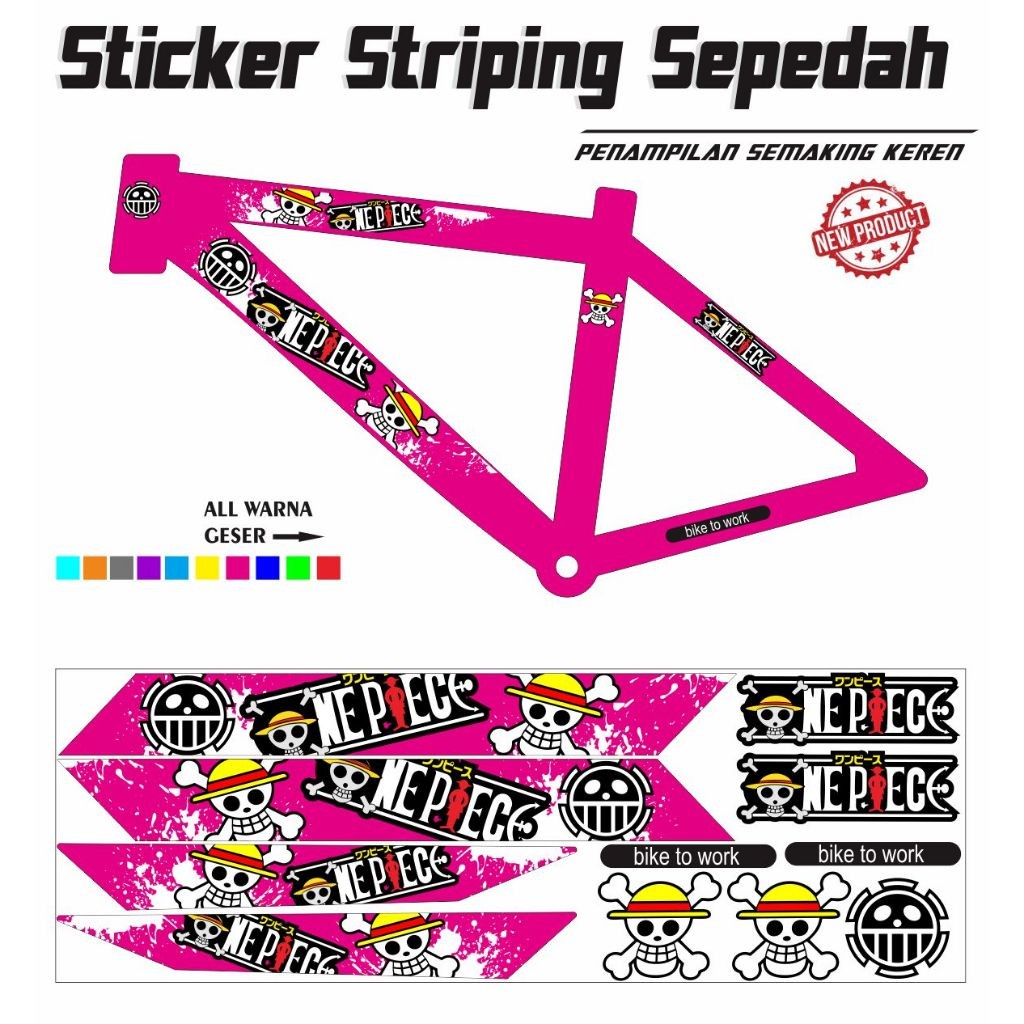 STRIPING MOTIF Sticker All Bicycle PANDA Motif ดีไซน์เรียบง่ายล่าสุด Y47