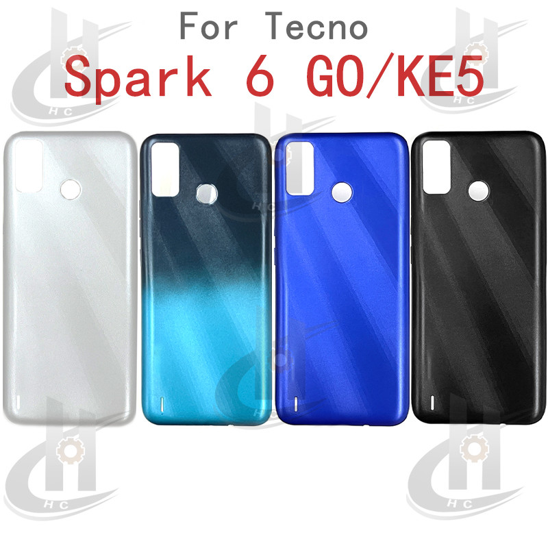 สําหรับ Tecno Spark 6 GO / KE5 KE5j KE5k แบตเตอรี่ฝาหลังประตูเปลี่ยนอะไหล่ซ่อมป้องกันกรณี