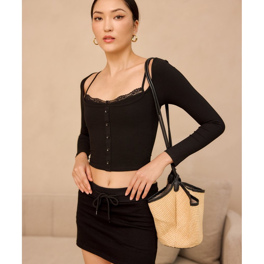 เสื้อแขนยาว Mielle - สีดํา (Restock)