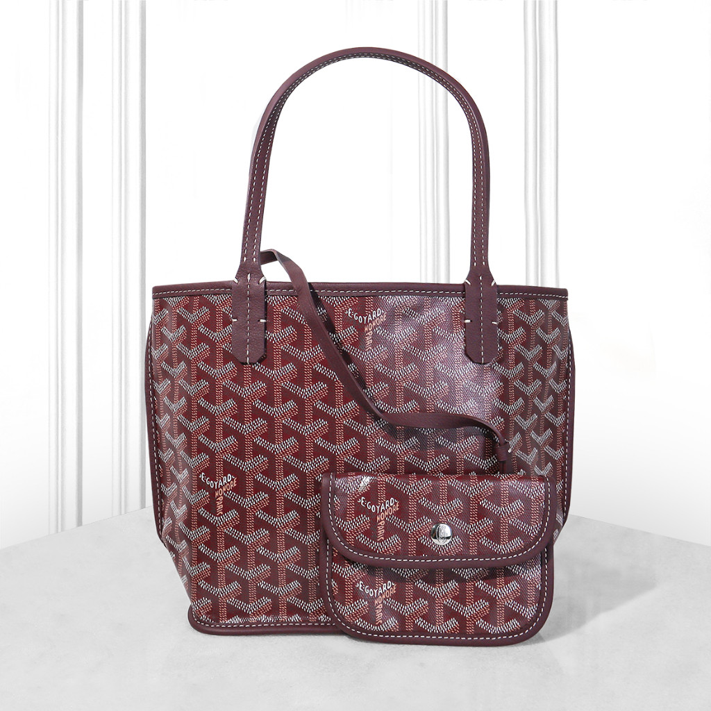 สินค้าแท้มือสอง   กระเป๋าถือ    GOYARD  กระเป๋าผ้า  กระเป๋าผู้หญิง  กระเป๋าผู้หญิงสีแดง