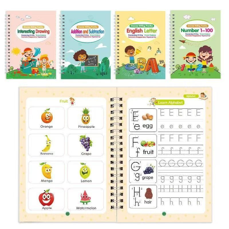 Shopex การ์ดฝึกร่อง, สำหรับเด็ก, อนุบาลเด็กสนุกปากกาตามรอย, การฝึกอบรมสีแดง, ใช้ซ้ำ