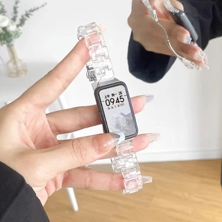 Candy สีเรซิ่นสําหรับ Huawei Band 11/11 Pro/10/9/8 สายรัดข้อมือโปร่งใสเปลี่ยนฝาครอบ