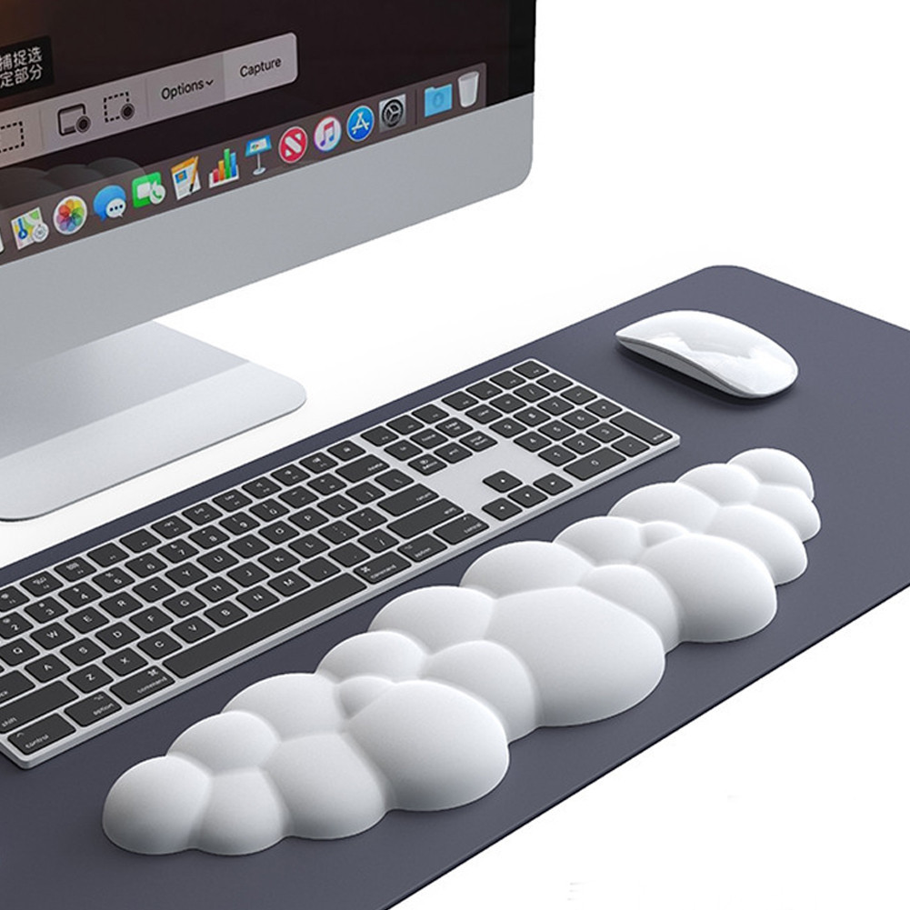 แผ่นรองข้อมือเมาส์และแป้นพิมพ์แผ่นรองข้อมือสําหรับเล่นเกม Cloud PU Foam Ergonomic