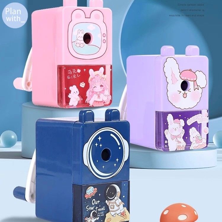 เครื่องเหลาดินสอแบบตั้งโต๊ะ เครื่องเหลาดินสอ เหลาดินสอ กบเหลามือหมุน เครื่องเขียน อุปกรณ์การเรียน ดินสอ2B สีไม้