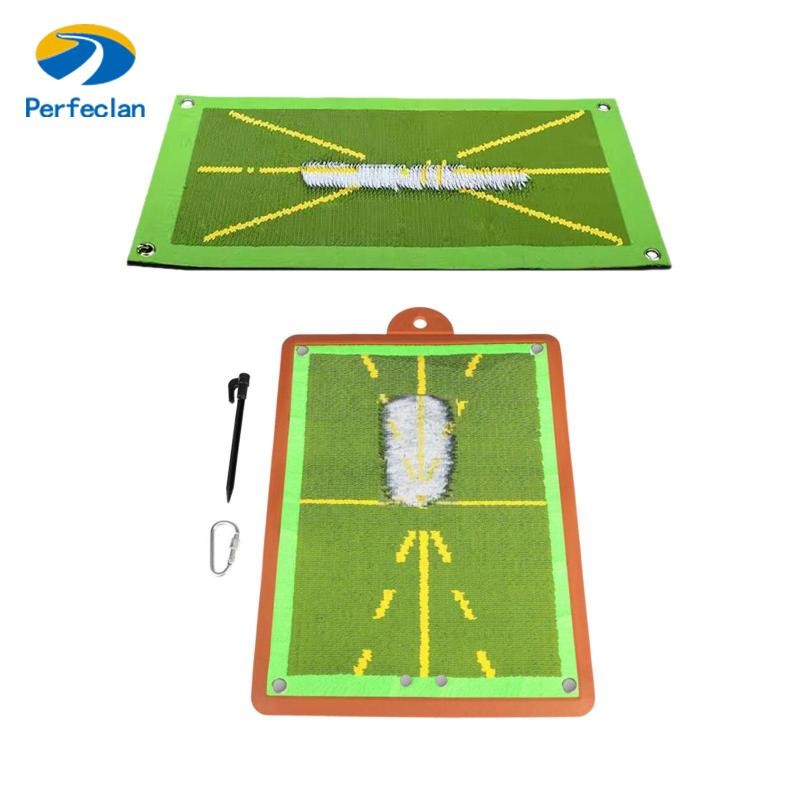 Perfeclan Golf Hitting Mat Batting Pad Path Feedback Swing Trainer Exerciser Golf Game Mat