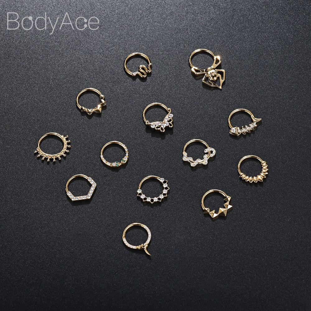 Bodyace 1 Pc Stianless แหวนจมูกเหล็ก 16G รูปที่ 2