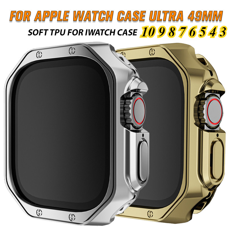 Soft TPU Protector เคสไฟฟ้าสําหรับ Apple Watch S10 46 42 ultra 49 45 44 41 40 42 มม.Iwatch Series10 9 8 7 6 5 4 SE 3 อุปกรณ์เสริม