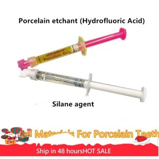 1.2ml Ultradent Porcelain Acid Etch Hydrofluoric Acid Silane Dental Gel สําหรับฟันพอร์ซเลน