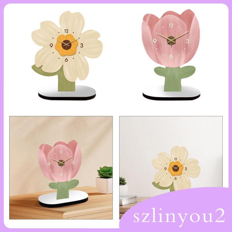 [szlinyou2] นาฬิกาตั้งโต๊ะ Mantel Clock Farmhouse Non Ticking ตกแต่งเครื่องประดับโต๊ะสําหรับชั้นวางหนังสือเคาน์เตอร์โฮมออฟฟิศโต๊ะ