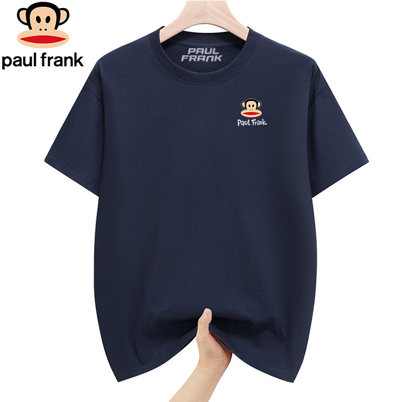 Soft Premium Paul Frank Mens and Womens Crewneck พิมพ์แขนสั้น 100% เสื้อยืดผ้าฝ้ายพรีเมี่ยม 1126-A