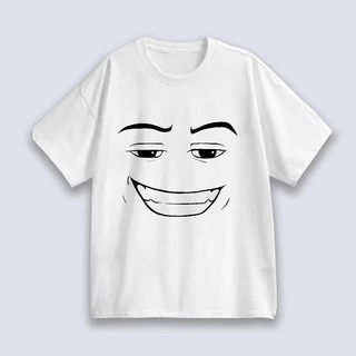 ใหม่ Unisex เสื้อยืด พิมพ์ลาย Roblox Man Face Game สําหรับผู้ชาย T-shirt เป็นกลางCOD เสื้อยืดแขนสั้นลายดอกไม้