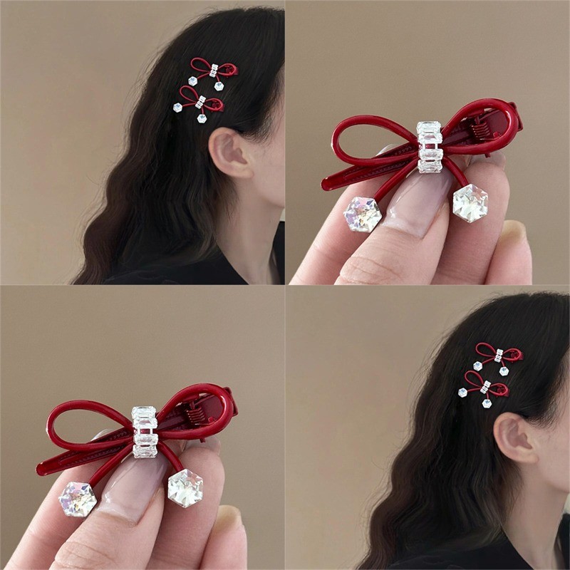 3 สีโลหะเพทาย Bowknot Hairpin คลิป Bangs Headwear เครื่องประดับผม