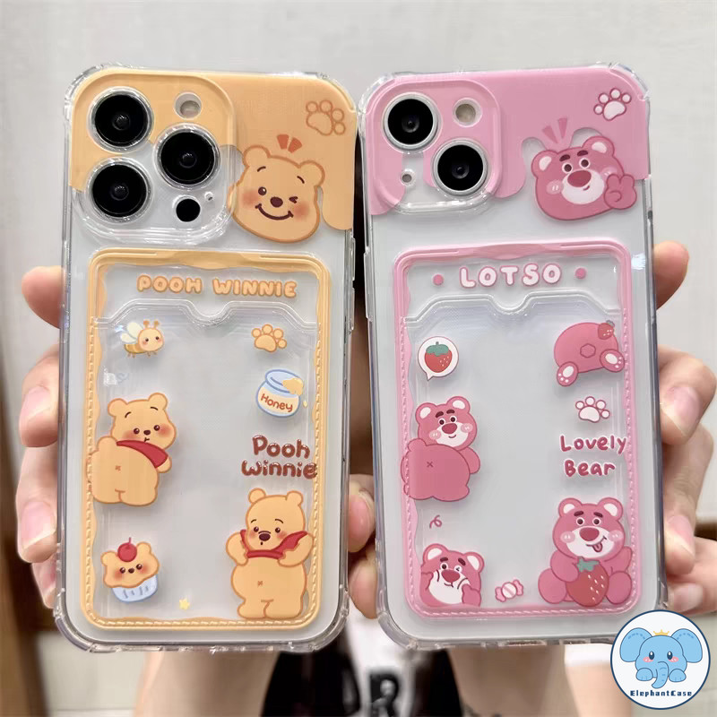 การ์ตูนน่ารัก Lotso เข้ากันได้เคสไอโฟน 11 16 13 12 15 14 XR Pro Max X XS Max 7 8 14 15 Plus SE 2020 หมีวินนี่คู่รักเคส