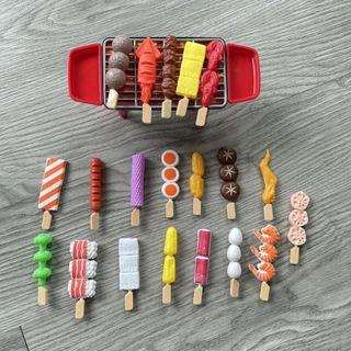 BBQ 109PCS ของเล่นบาร์บีคิว ของเล่นทำอาหาร อาหารจำลอง ฝึกทักษะการลงมือของเด็กๆ บาร์บีคิวจำลองสำหรับเด็ก แกล้งเกม