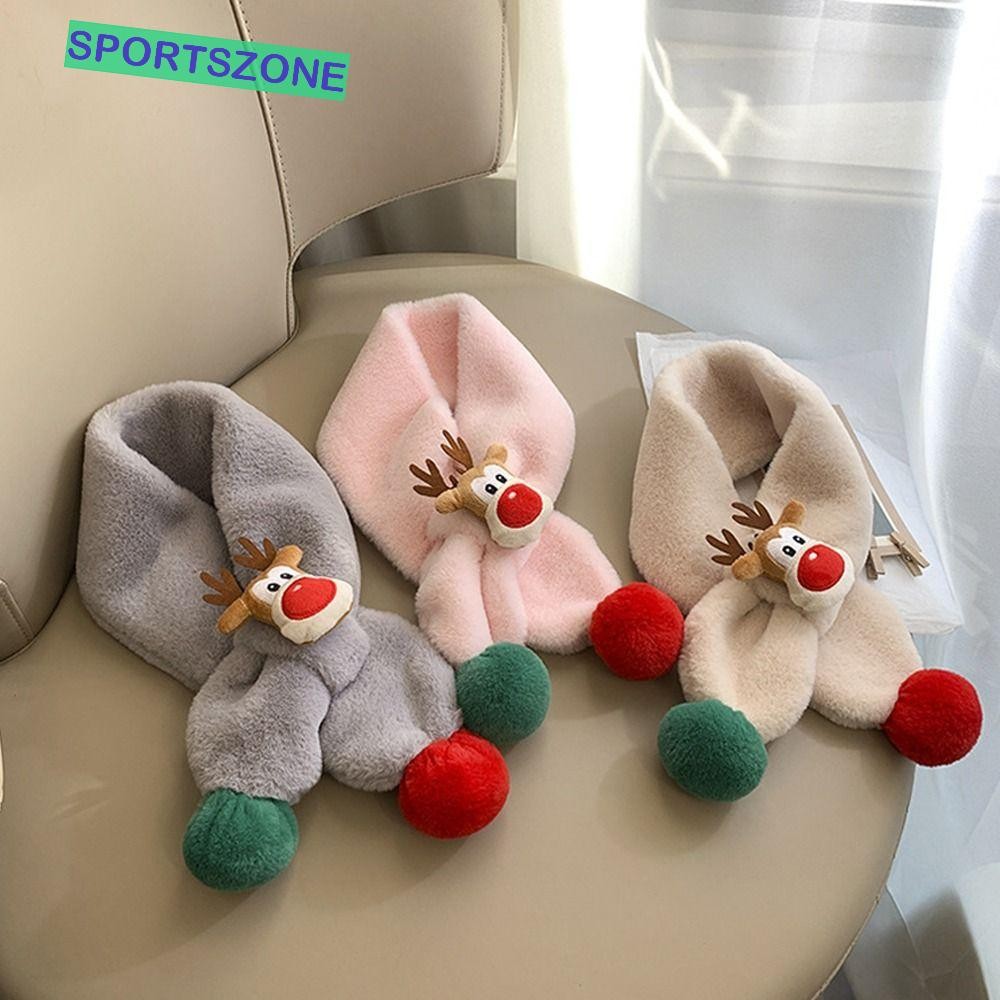Sportszone ผ้าพันคอเด็กน่ารัก Casual Faux กระต่ายขนสัตว์ Elk ฤดูใบไม้ร่วงฤดูหนาวผ้าพันคอกลางแจ้งสําหรับ Christmas Party ผ้าพันคอการ์ตูน