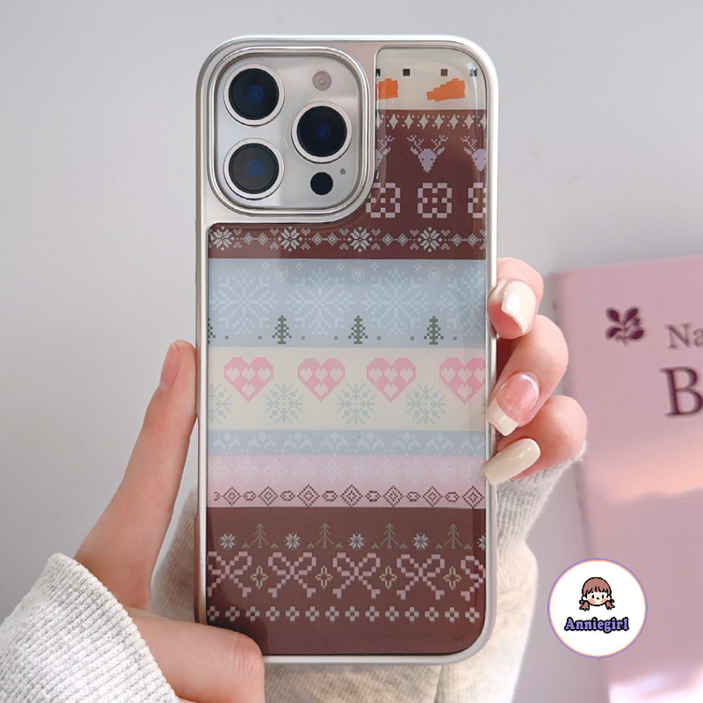 Ins Snowflake Love Glitter เคสโทรศัพท์สําหรับ IPhone 16 14 15 Pro Max 13 Promax กรอบเงินทนต่อการตกฮาร์ดโทรศัพท์ปกหลัง