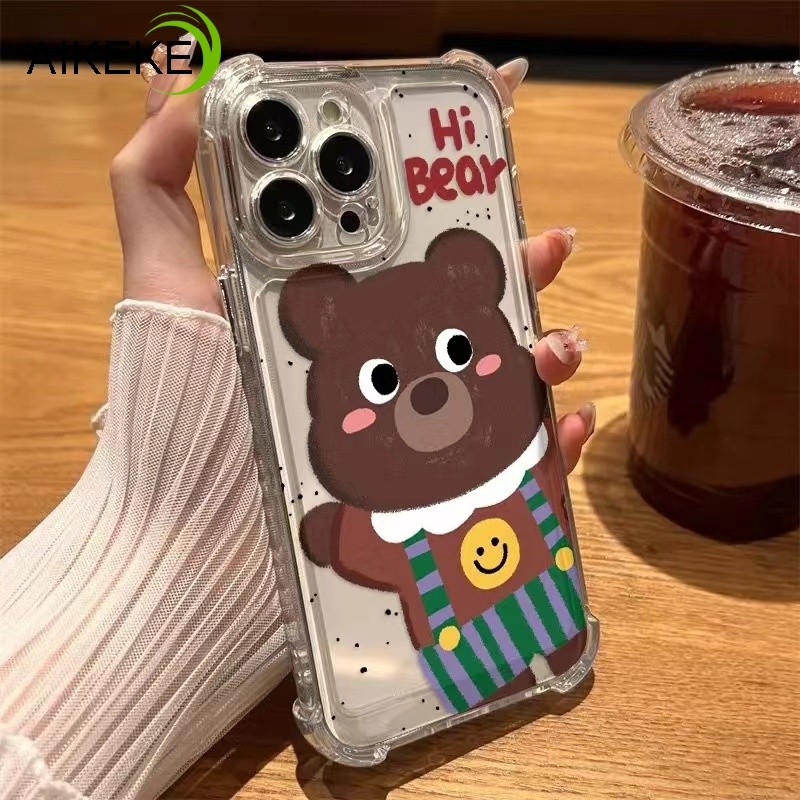 เรียบง่ายน่ารักหมีสีน้ําตาลเคสโทรศัพท์สําหรับvivo Y11 Y12 Y15 Y17 Y85 V9 Y83 Y81 X21 UD Z1 Pro V17 P