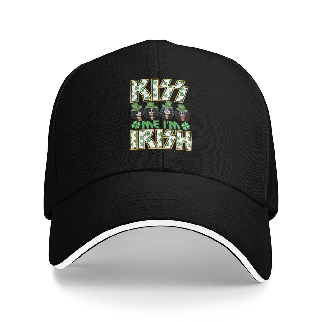 Kiss Me IM Irish Kizz Gene Simmons Paul Stanley Ace Hip Hop Designs หมวกเบสบอล