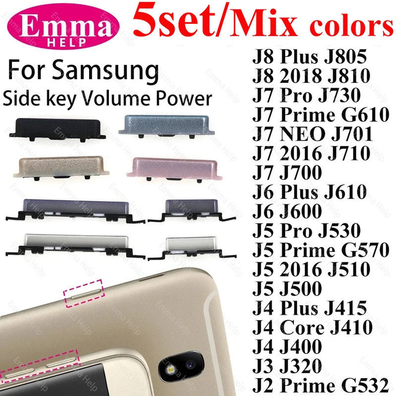 5ste ปุ่มปรับระดับเสียงปุ่มสําหรับ Samsung J2Prime J3 J4 Plus Power J6 J5 Pro Prime J8 Plus J7 Prime