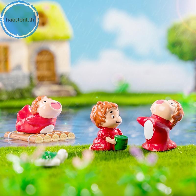 Haostont อะนิเมะรูปน่ารักปลาทองเจ้าหญิง Ponyo ปลาทอง Ji เรซิ่น Miniature Figurine DIY ตกแต่งบ้านเดสก