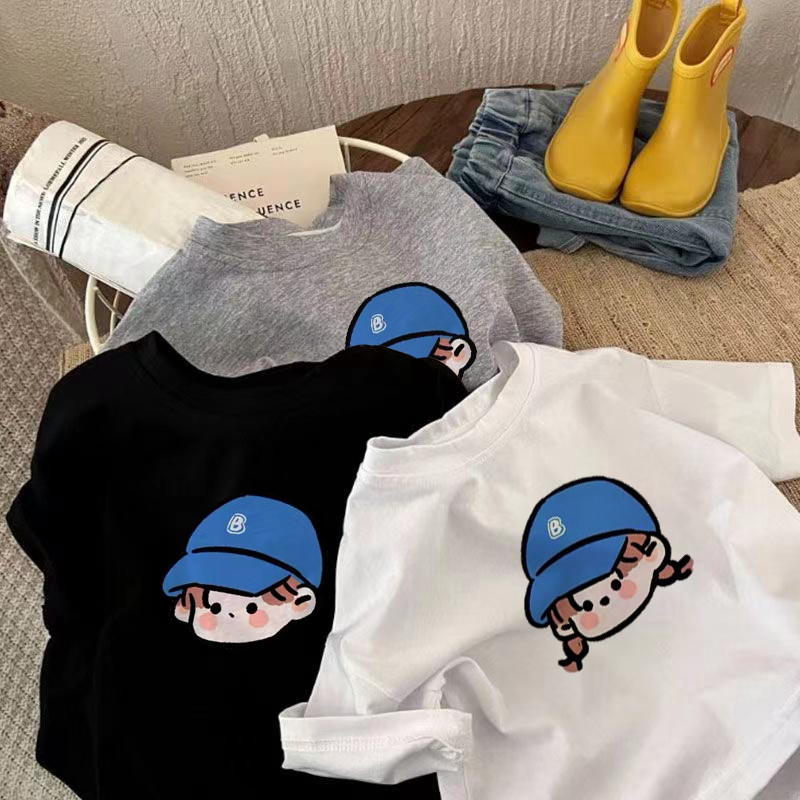 (จัดส่งตลอด 24 ชั่วโมง)KIDS PRINCESS เสื้อ T สั้นแขนสำหรับเด็กชาย ชุดผ่อนคลาดในฤดูร้อน แบบแฮนมูด G1