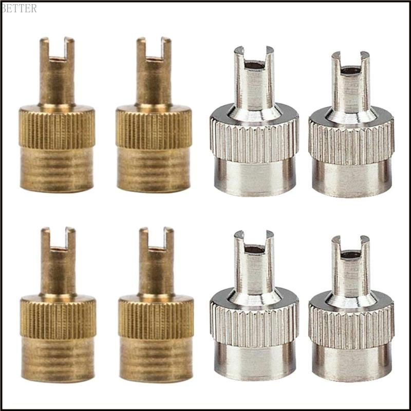 Bett 4x ทองแดงที่ถอดออกได้ Slotted สําหรับหัวรถยางล้อเครื่องมือหมวกสําหรับวาล์ว Caps Core Removal เครื่องมือล้อสําหรับ C