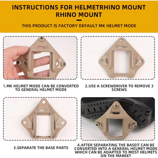 Booiu หมวกกันน็อคยุทธวิธี Mount Night Vision อลูมิเนียม NVG Mount Adapter FAST หมวกกันน็อควงเล็บอุปกรณ์เสริม