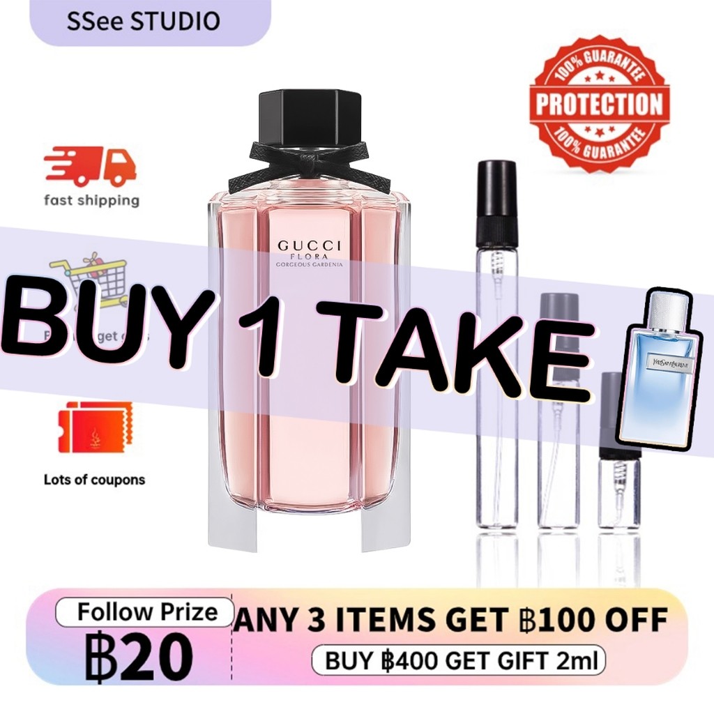 【 น้ําหอมแท้ 100%】Gucci Flora by Gucci Gorgeous Gardenia EDT 2ml/5ml/10ml น้ําหอมผู้หญิง น้ําหอมจิ๋ว