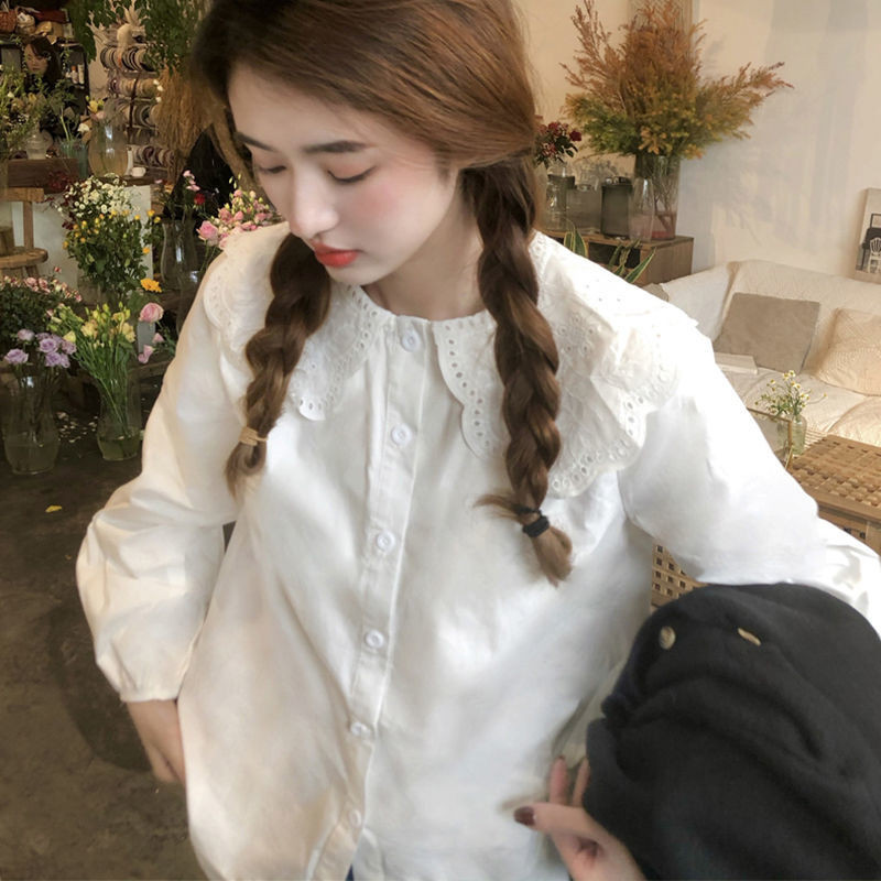 🎀Mona🎀 สีทึบ เวอร์ชั่นเกาหลี แขนยาว เสื้อเชิ้ต แฟชั่น