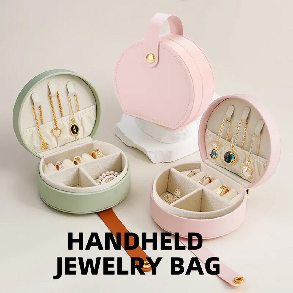 Travel Jewellery กล่อง PU หนังเครื่องประดับ Organizer กล่องสําหรับผู้หญิงแบบพกพามินิกระเป๋าเดินทางจอ