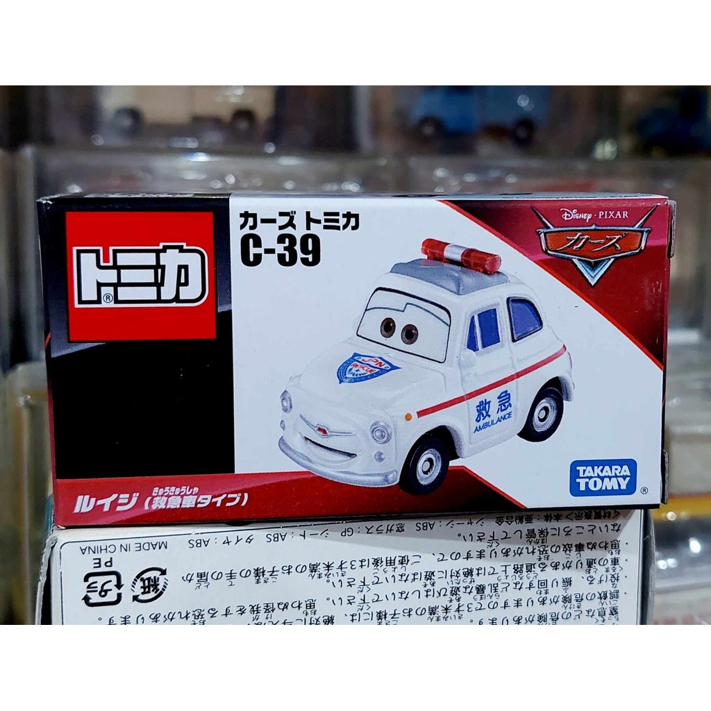 CL15 โมเดลรถโทมิก้าขนาดเล็ก Disney Tomica 🧩 Pixar Cars C-39 Luigi Ambulance Type รถยาว 6.5 ซม ใหม่