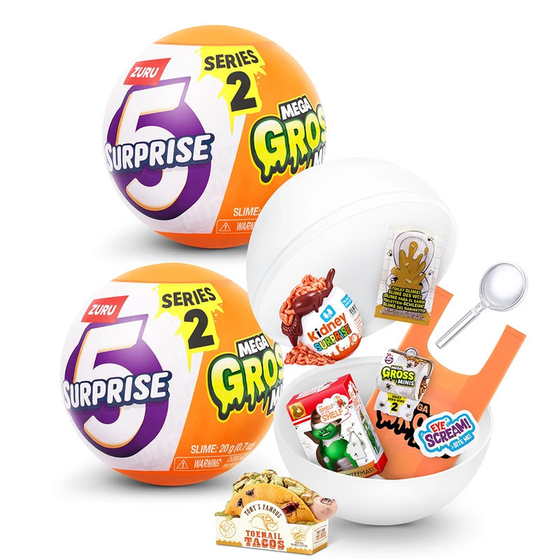 Zuru 5 Surprise blind กล่อง Gross Series 1/2 Minis ของเล่น Miniature prank มินิแบรนด์ surprising Ball Mystery กล่องตกแต่งเด็ก DIY ของขวัญ