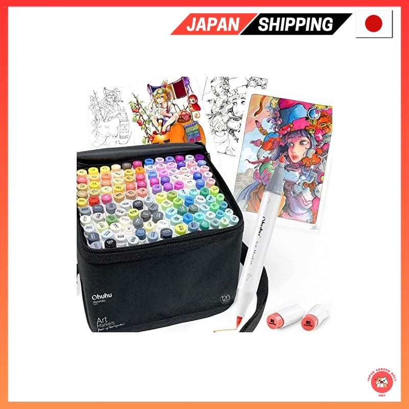 Ohuhu Marker Pens Brush Type 120 Colors 121 Marker Pens for Professional Use Illustration Markers Br