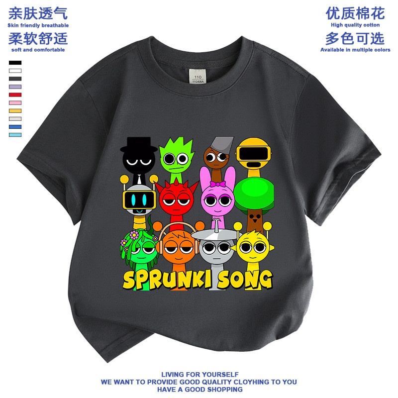 Sprunki เสื้อยืด Sprunki Incredibox Tops สําหรับเด็ก