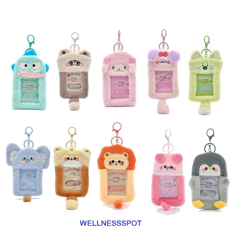 Wellnessspot ที่ใส่โฟโต้การ์ดการ์ตูน,ไอดอลเกาหลี My Melody Plush Photocard Holder, Kawaii HANGYODON พร้อมพวงกุญแจจี้สไตล์เกาหลีผู้ถือบัตรรถบัสนักเรียน