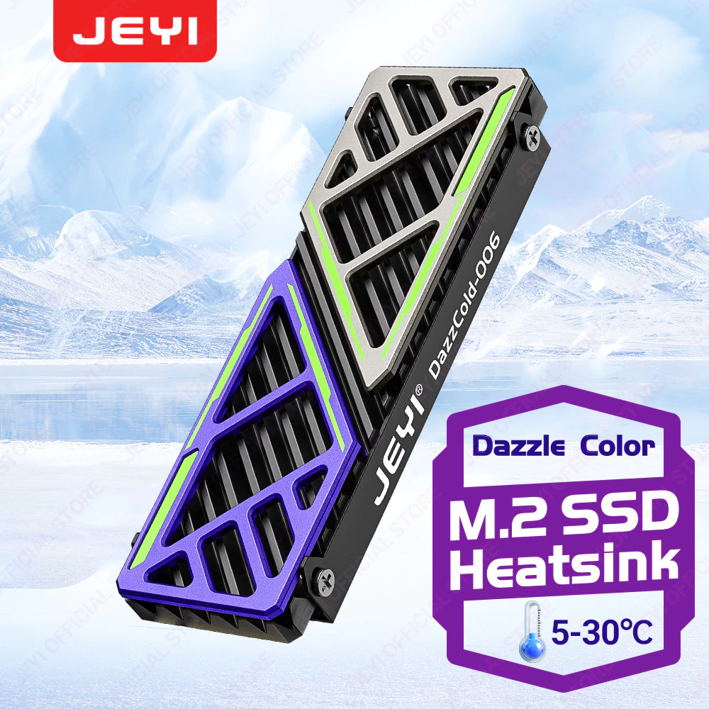 Jeyi ฮีทซิงค์ระบายความร้อน M.2 SSD 2280 NVME NGFF แมกนีเซียมอัลลอย อลูมิเนียมอัลลอย พร้อมแผ่นซิลิโคนความร้อน สําหรับคอมพิวเตอร์